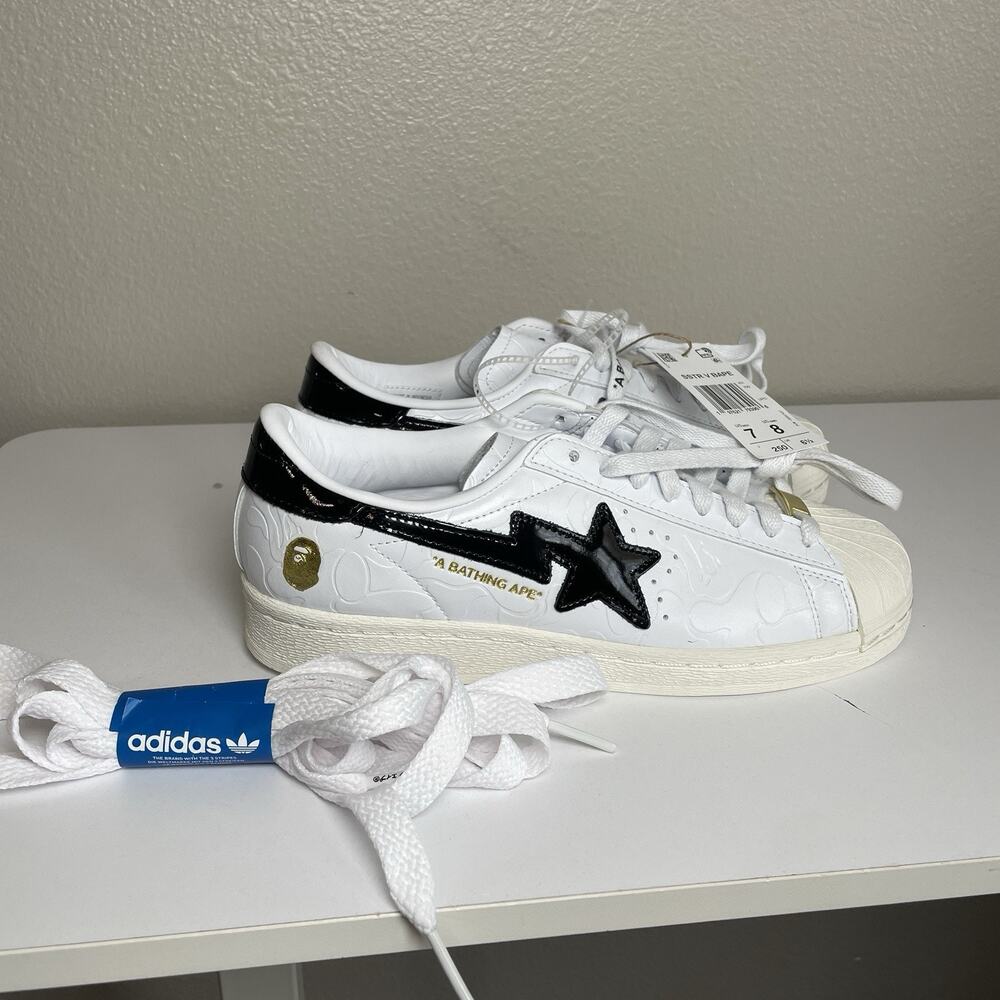 Bape X adidas Sz 7 Superstar Vintage Sneakers Classic Retro Originals Shoes Men